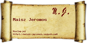 Maisz Jeromos névjegykártya
